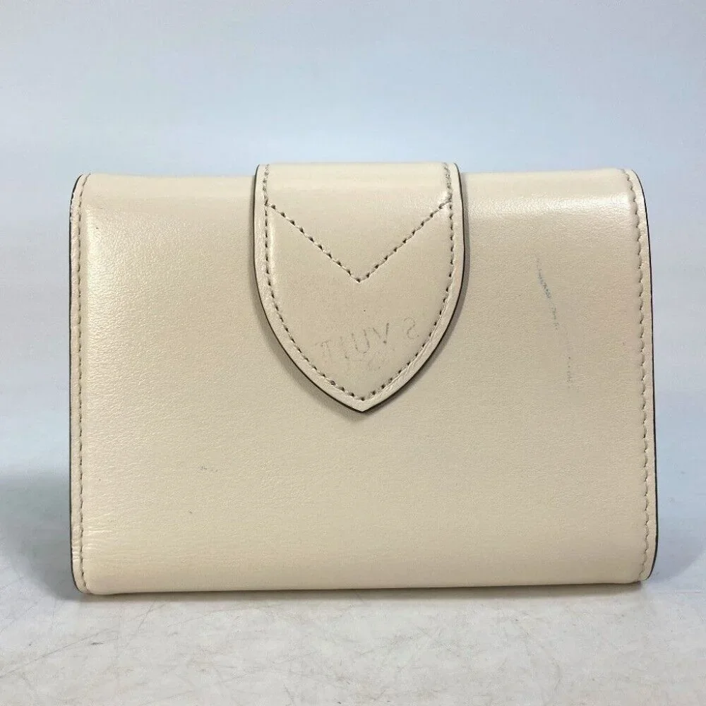 LOUIS VUITTON Portefeuille-LV Pont Neuf Trifold wallet Leather White
